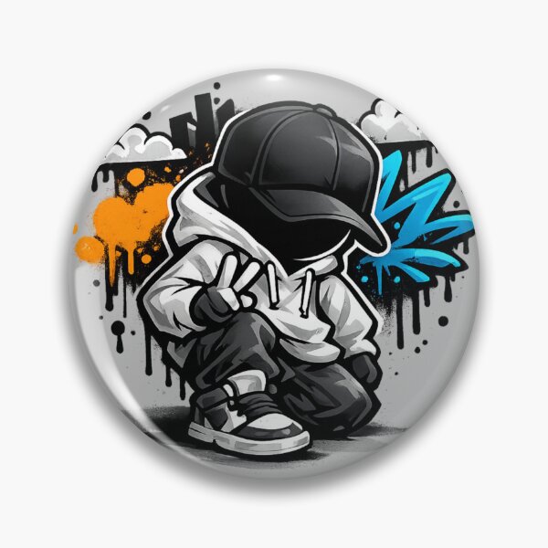 Item preview, Street Style Graffiti Kid Illustration. designed and sold by HubiUrbanStudio.
