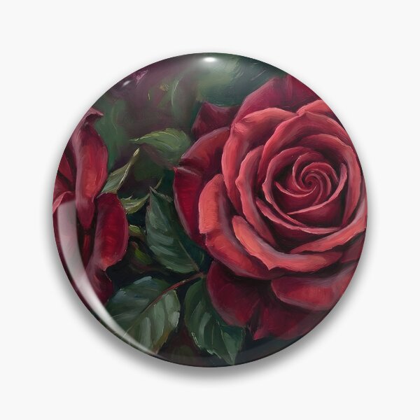 Item preview, Dark Red Rose Wall Art – Dramatic Romantic Botanical Canvas Painting designed and sold by DesignAnother.
