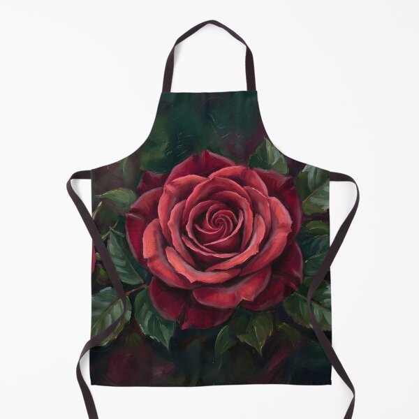 Item preview, Dark Red Rose Wall Art – Dramatic Romantic Botanical Canvas Painting designed and sold by DesignAnother.