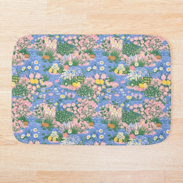 Item preview, Lemon Garden Pond Pattern — Cottagecore Floral Lake Print designed and sold by HotFluff.