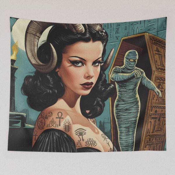 Item preview, Retro Devilish Woman designed and sold by PulpVintage.