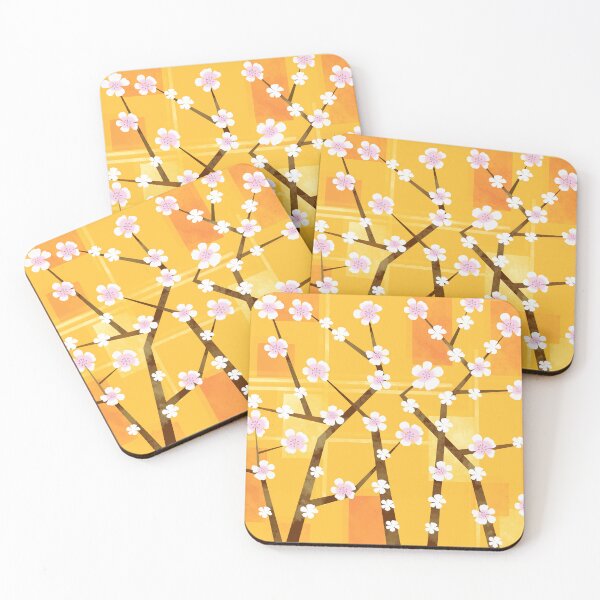 Item preview, Cherry Blossoms on Yellow Background designed and sold by Andrew  Hitchen.
