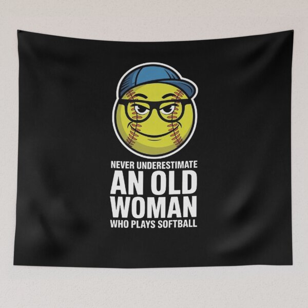 Item preview, Never Underestimate an Old Woman Who Plays Softball designed and sold by BHMARTS.