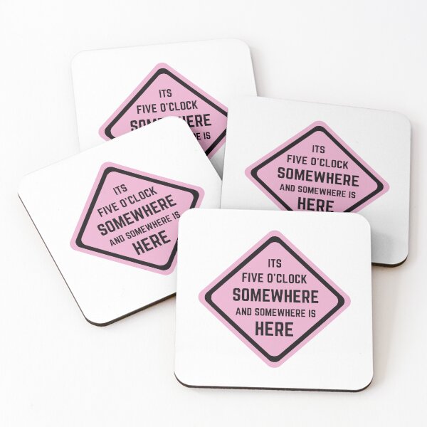 Item preview, Five O'clock Somewhere Warning Sign Pink designed and sold by AshMartel.