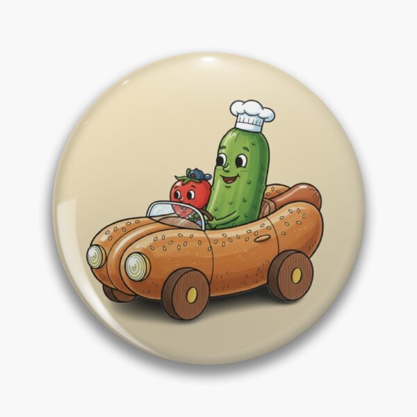 Item preview, Whimsical Food Ride – Pickle & Tomato Adventure designed and sold by Dogandesighn.
