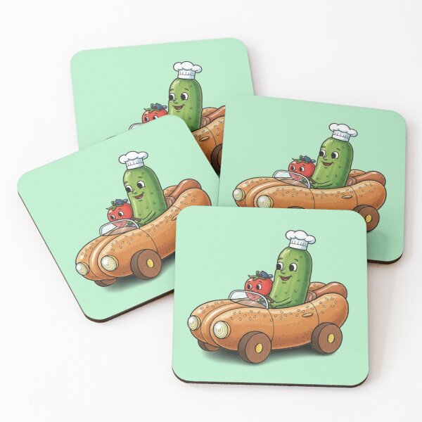 Item preview, Whimsical Food Ride – Pickle & Tomato Adventure designed and sold by Dogandesighn.
