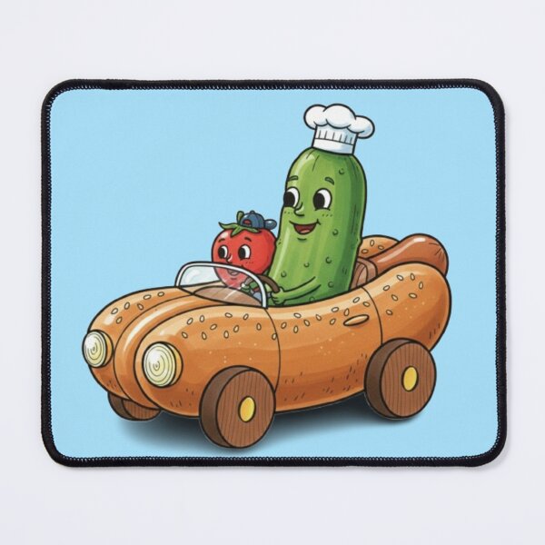 Item preview, Whimsical Food Ride – Pickle & Tomato Adventure designed and sold by Dogandesighn.