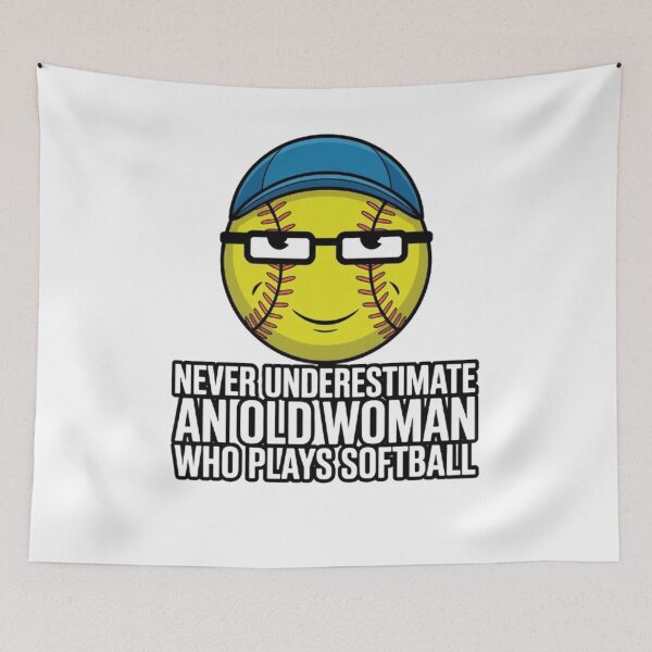 Item preview, Never Underestimate an Old Woman Who Plays Softball designed and sold by BHMARTS.