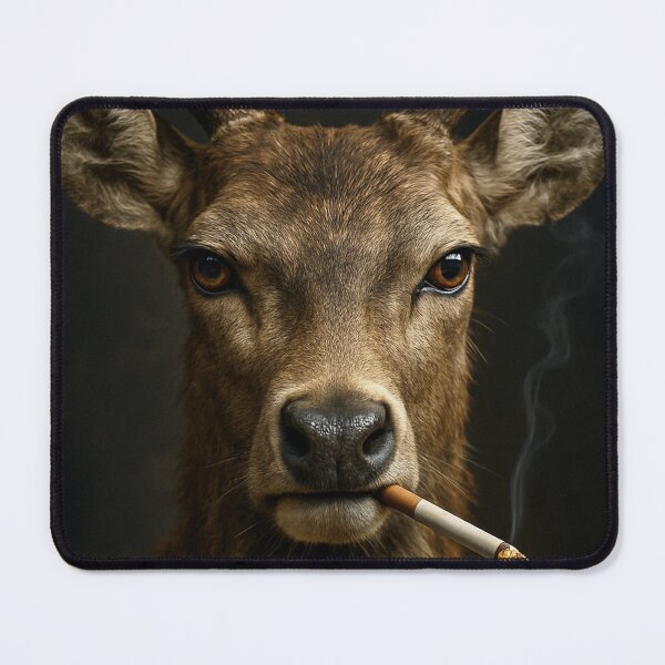 Item preview, Cool Deer Smoking Cigarette Noir Forest Portrait designed and sold by vk09.