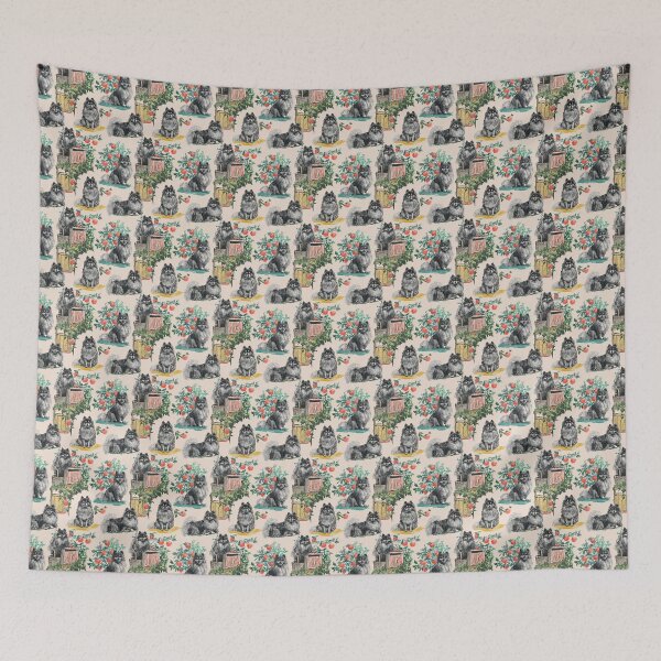 Item preview, Apple Orchard Toile de Jouy - Pomeranian designed and sold by AstrologyOven.