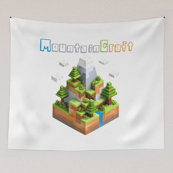 Item preview, MountainCraft Minecraft Floating Mountain - Cute Blocky Lego Sky Art Print designed and sold by DesignArtist.ia.
