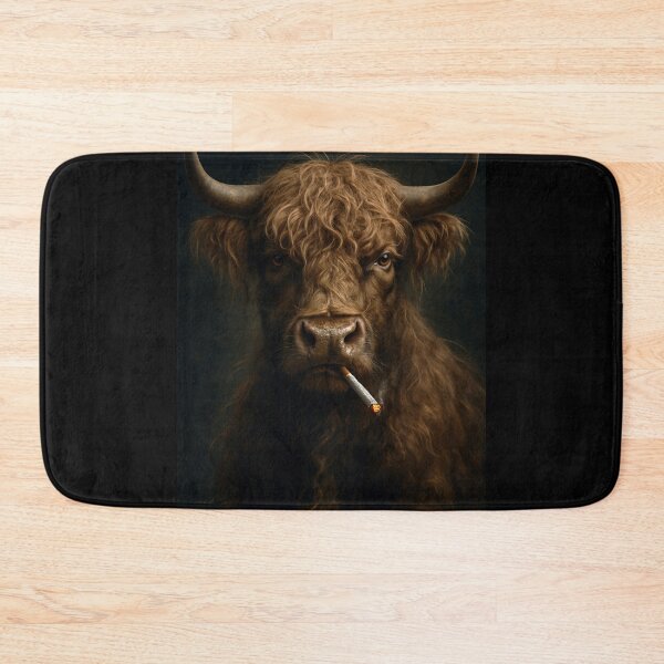 Item preview, Cool Highland Cow Smoking Cigarette Noir Portrait designed and sold by vk09.
