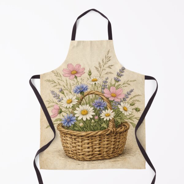 Item preview, Vintage Wildflower Basket Print - Cottagecore Floral Wall Art designed and sold by Darlin8888.