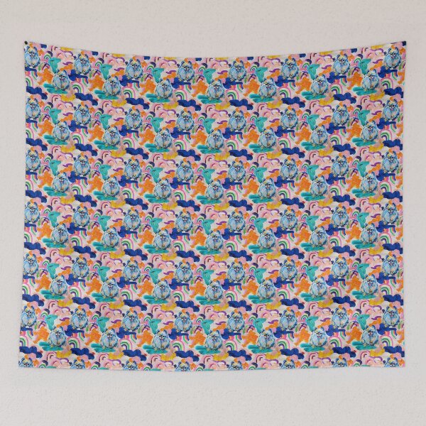 Item preview, Abstract Messy Toile De Jouy - Pomeranian designed and sold by AstrologyOven.