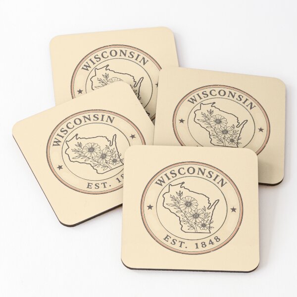 Item preview, Vintage postage stamp art of Wisconsin designed and sold by Alexaltay.
