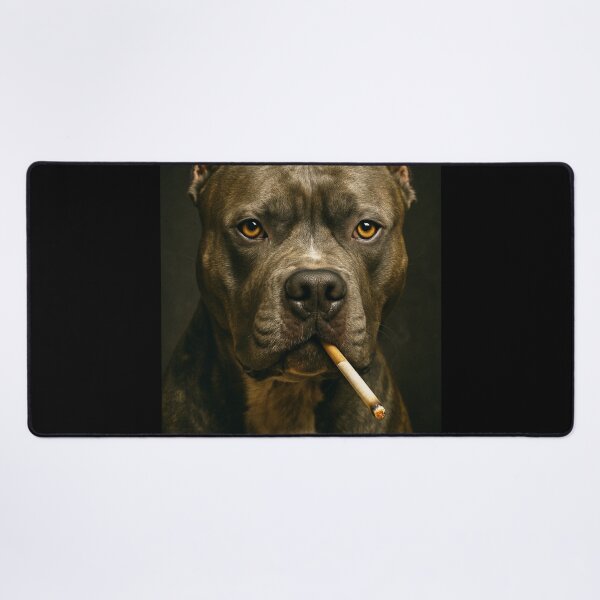 Item preview, Cool Pitbull Smoking Cigarette Noir Dog Portrait designed and sold by vk09.