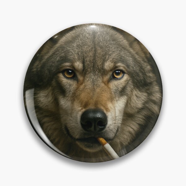 Item preview, Cool Wolf Smoking Cigarette Noir Forest Portrait designed and sold by vk09.