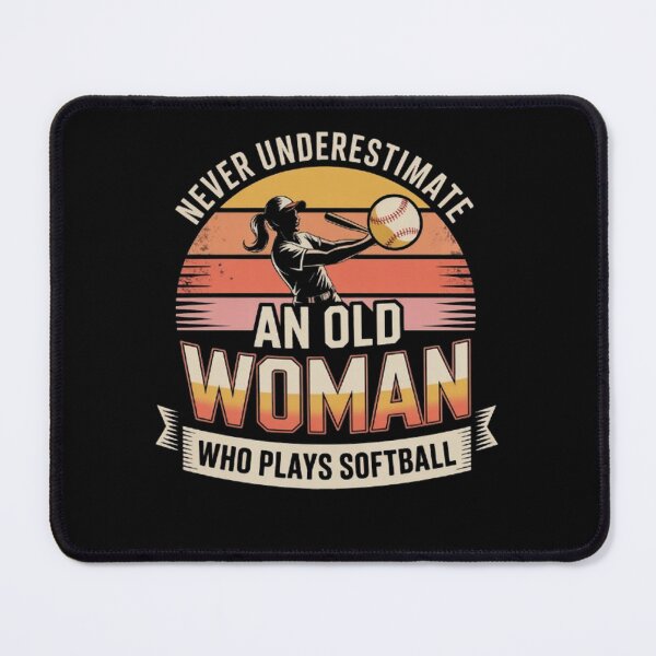 Item preview, Vintage Never Underestimate an Old Woman Who Plays Softball designed and sold by BHMARTS.