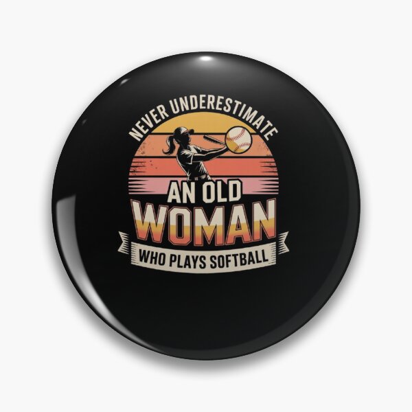Item preview, Vintage Never Underestimate an Old Woman Who Plays Softball designed and sold by BHMARTS.