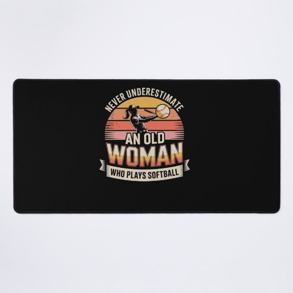 Item preview, Vintage Never Underestimate an Old Woman Who Plays Softball designed and sold by BHMARTS.
