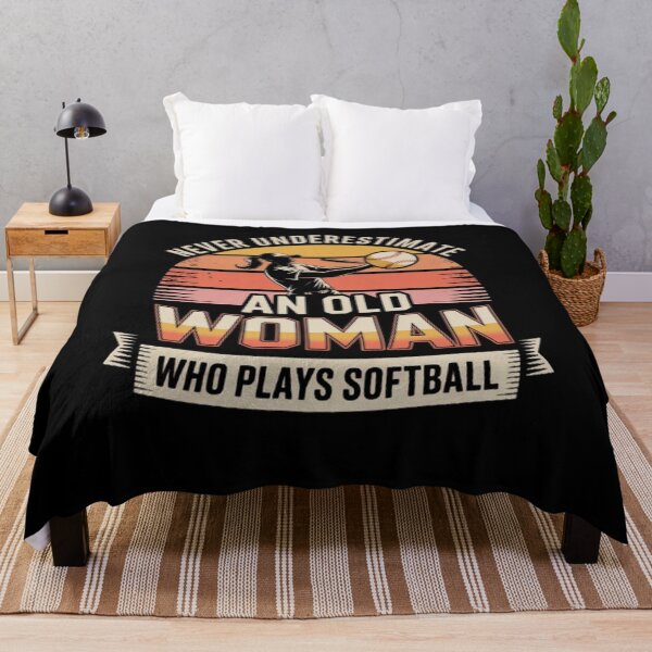 Item preview, Vintage Never Underestimate an Old Woman Who Plays Softball designed and sold by BHMARTS.