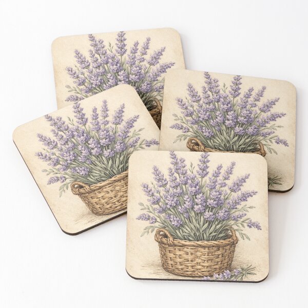 Item preview, Vintage Lavender Basket Print - Rustic Farmhouse Botanical Wall Art designed and sold by Darlin8888.