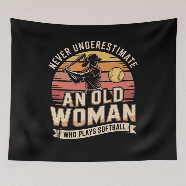 Item preview, Never Underestimate an Old Woman Who Plays Softball designed and sold by BHMARTS.