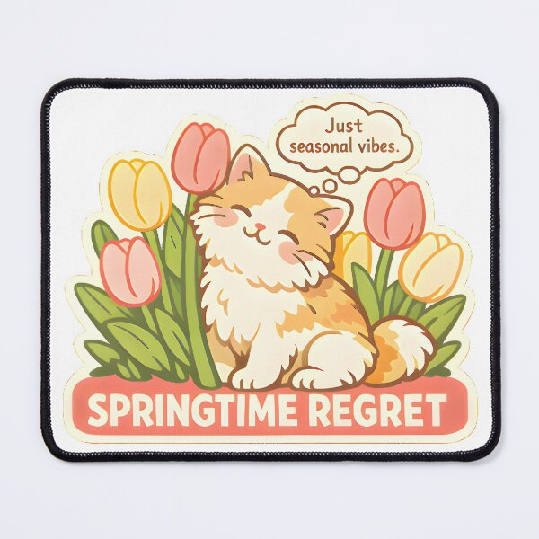 Item preview, Funny Springtime Regret – Funny Cat & Tulips Veterinary Inside Joke Design designed and sold by Bettybee00.