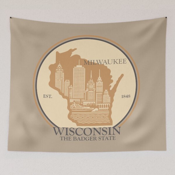Item preview, Vintage map art of Wisconsin designed and sold by Alexaltay.