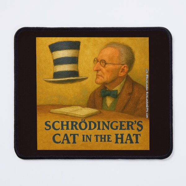 Item preview, Schrödinger’s Cat in the Hat – Funny Quantum Physics Parody designed and sold by Rick London Gifts.