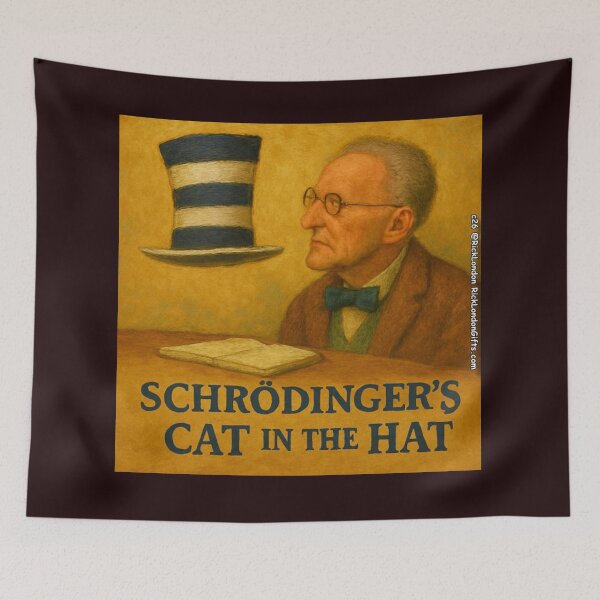 Item preview, Schrödinger’s Cat in the Hat – Funny Quantum Physics Parody designed and sold by Rick London Gifts.