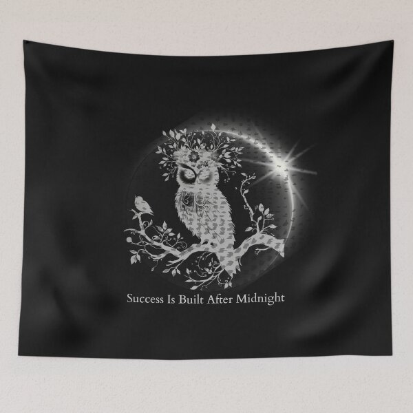 Item preview, Success Is Built After Midnight – Motivational Owl Night Wisdom Design designed and sold by Aquarius-club.