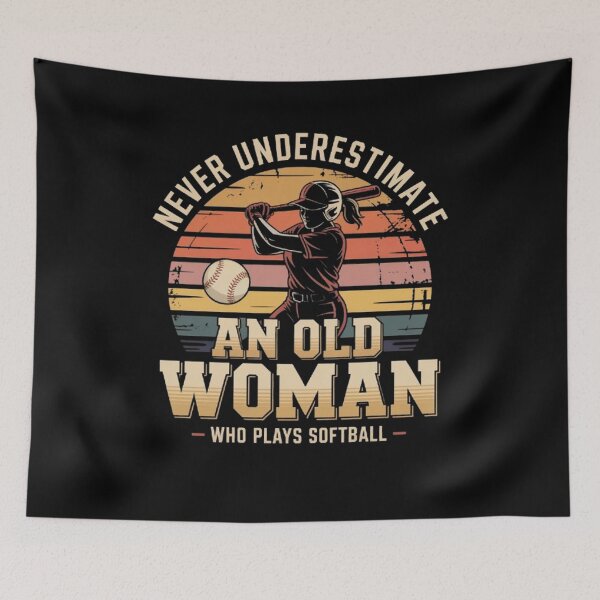 Item preview, Never Underestimate an Old Woman Who Plays Softball designed and sold by BHMARTS.