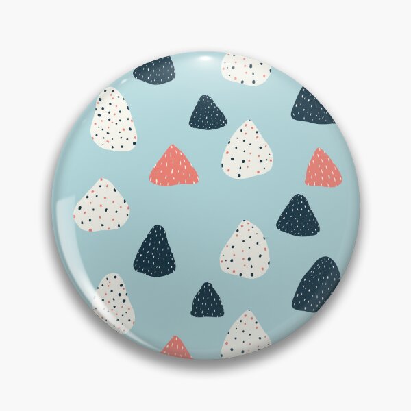 Item preview, Whimsical Organic Shapes with Marks Seamless Pattern, Navy Coral Cream on Light Blue  designed and sold by Itaya Art.