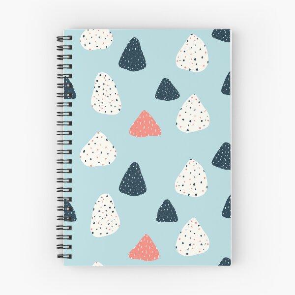 Item preview, Whimsical Organic Shapes with Marks Seamless Pattern, Navy Coral Cream on Light Blue  designed and sold by Itaya Art.