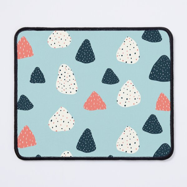 Item preview, Whimsical Organic Shapes with Marks Seamless Pattern, Navy Coral Cream on Light Blue designed and sold by Itaya Art.