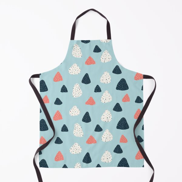 Item preview, Whimsical Organic Shapes with Marks Seamless Pattern, Navy Coral Cream on Light Blue designed and sold by Itaya Art.