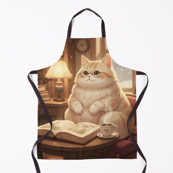 Item preview, Studious Cat Reading with Coffee - Cute Bookish Design designed and sold by WowDezign.