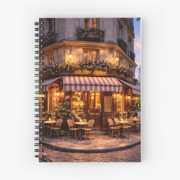 Item preview, Parisian café illuminated at sunset designed and sold by JuViRo.