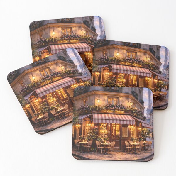 Item preview, Parisian café illuminated at sunset designed and sold by JuViRo.