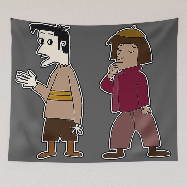Item preview, "Cartoon Duo Back-to-Back with Contrasting Expressions" designed and sold by nighttime1990.