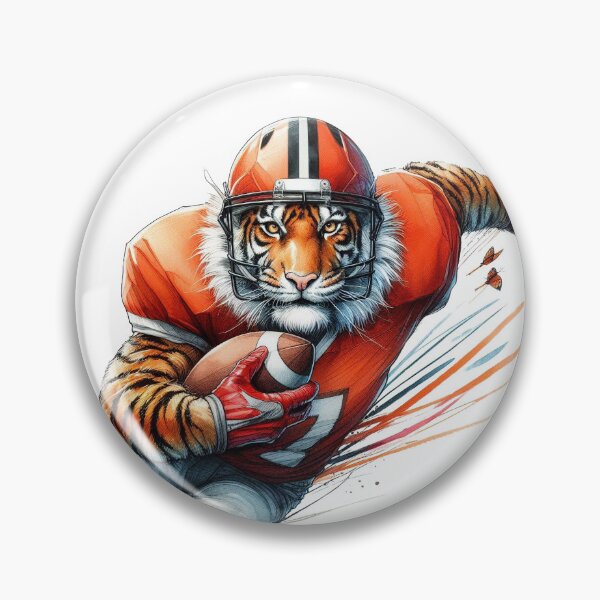 Artikelvorschau, Illustration eines wilden Tiger-Footballspielers – Power Sports Art entworfen und verkauft von zhenAtelier.
