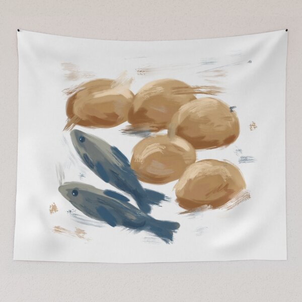 Item preview, Five breads and two fishes designed and sold by Raquel Fabi.