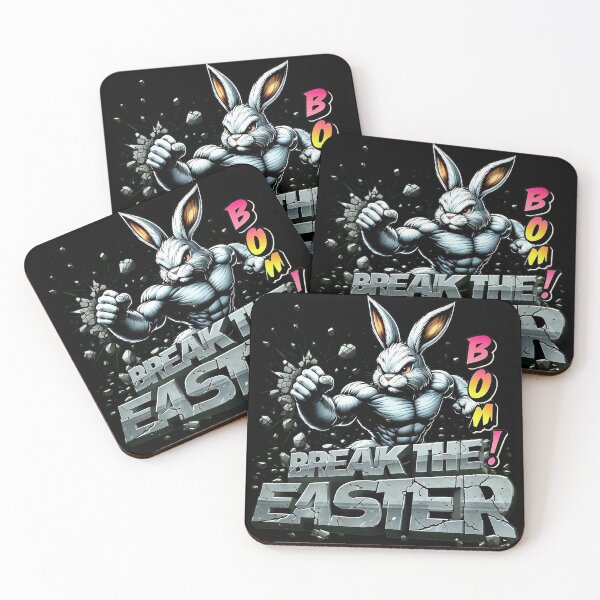 Item preview, Muscular Bodybuilder Bunny Breaking Through Stone designed and sold by newvisionart191.