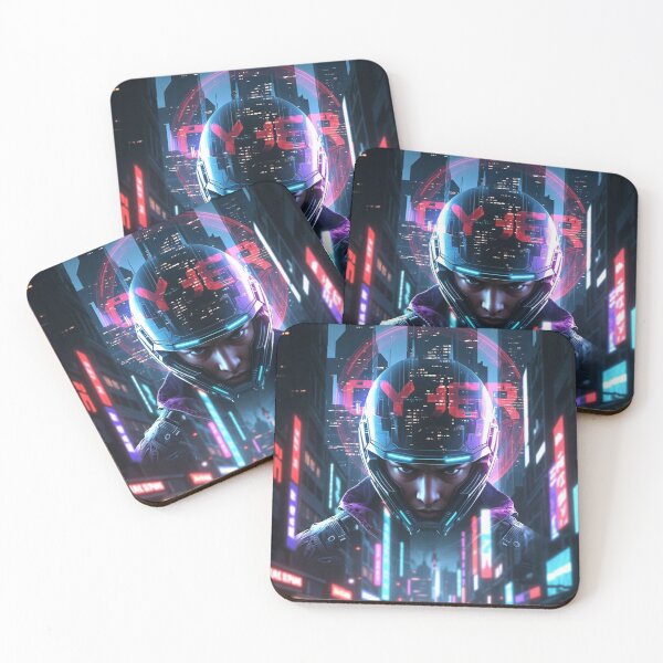 Item preview, Cyber Helmet Warrior – Neon Futuristic Rider in Mega City Glow designed and sold by RadaQueen.