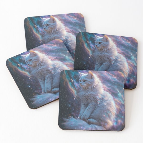 Item preview, Majestic Cosmic White Cat Colorful Space Nebula designed and sold by Jaani-T.