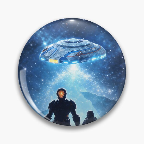 Item preview, Alien UFO Encounter Cosmic Space Scene designed and sold by AbstractAuraArt.