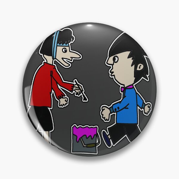 Item preview, "Cartoon Duo with Paintbrush and Pink Paint" designed and sold by nighttime1990.