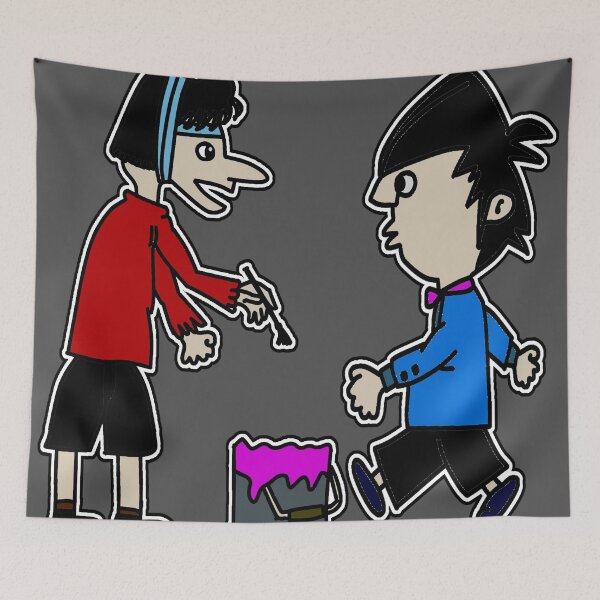Item preview, "Cartoon Duo with Paintbrush and Pink Paint" designed and sold by nighttime1990.