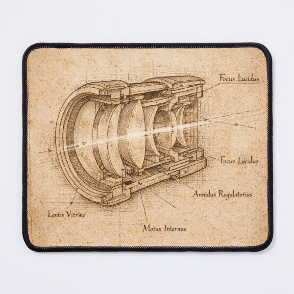 Item preview, Camera Lens Diagram - Da Vinci Drawing Style designed and sold by BlushMoodStudio.